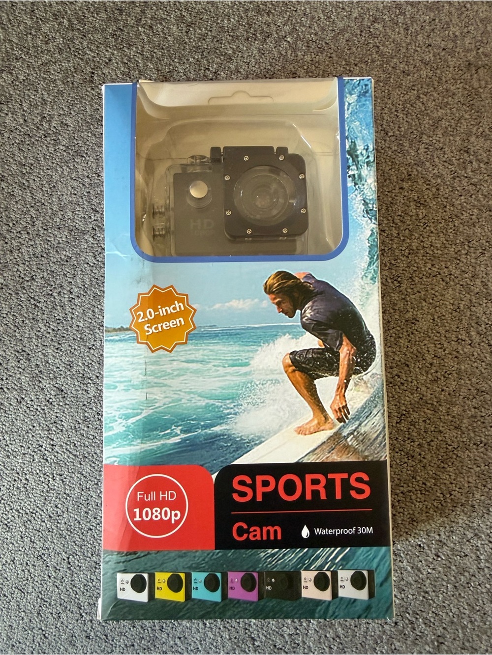 Black Sports Action Camera - Full HD 1080p